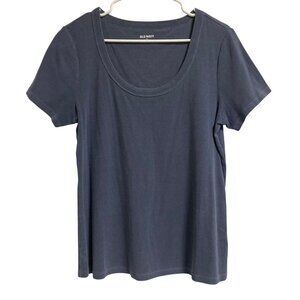 Women's OLD NAVY Stretchy Ribbed Cap Sleeve Scoop Neck Top Grayish Blue Sz XL